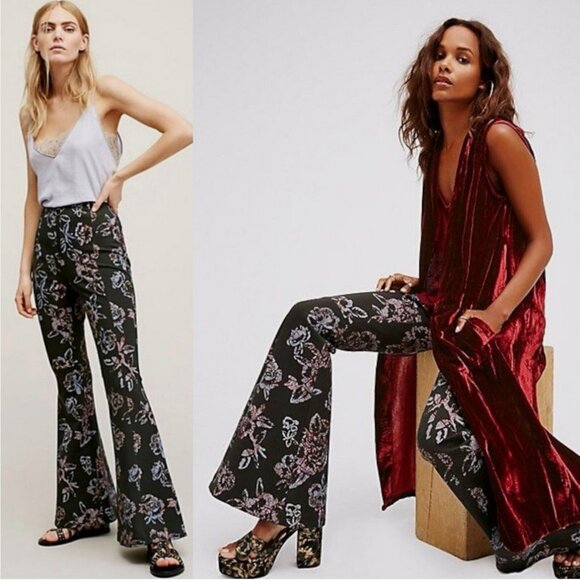 Free People Pants - NWOT Free People Born To Be Wild Pants in Black Combo